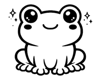 Kawaii Frog SVG PNG Cut File, Cricut Design Digital