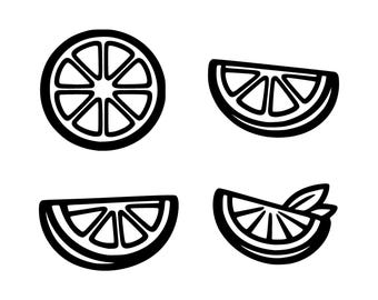 Archivo de corte SVG PNG de paquete de rodajas de limón, diseño digital para Cricut