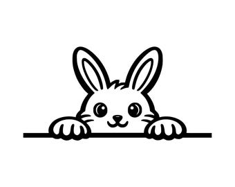 Peeking Bunny SVG PNG Cut File, Cricut Design Digital