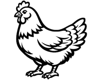 Farm Chicken Clipart SVG PNG Cut File, Cricut Design Digital