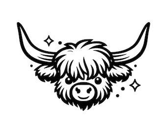 Highland Kuh SVG PNG Schnittdatei, Cricut Design Digital