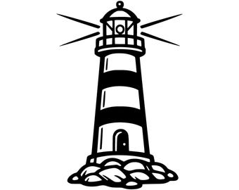 Archivo de corte SVG PNG de faro, diseño digital para Cricut