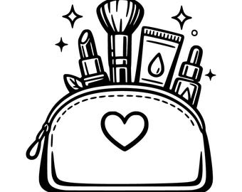 Makeup Bag SVG PNG Cut File, Cricut Design Digital