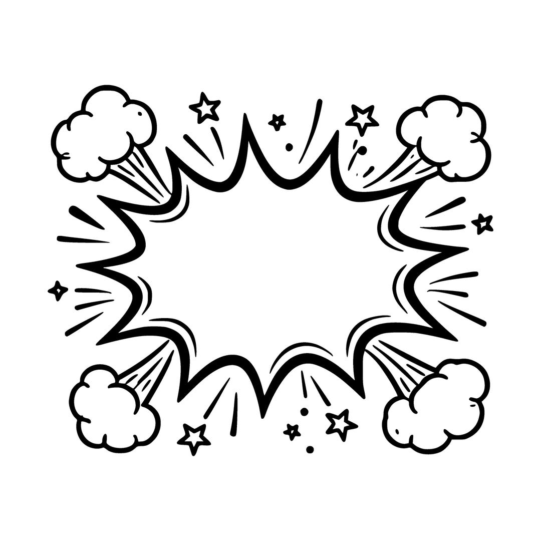 Comic Explosion Frame SVG PNG Cut File, Cricut Design Digital - Etsy