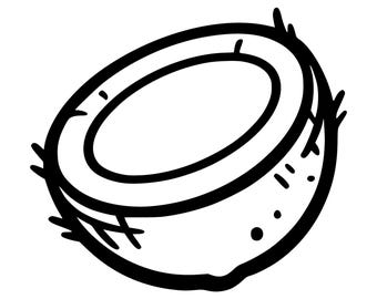 Coconut SVG PNG Cut File, Cricut Design Digital