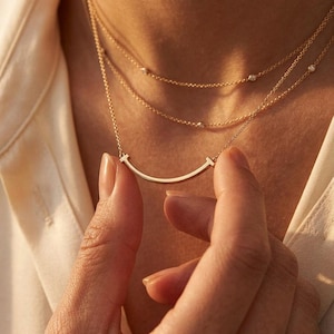 T Smile Necklace Diamond - Etsy