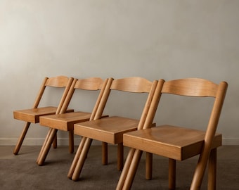 Vintage Italian Iva Dining Chairs, Roberto Pamio Renato Toso Stilwood, 1972, Set of 4