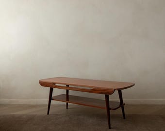 Vintage Teak Coffee Table Attributed to Louis van Teeffelen with Reversible Top, Dutch Mid-Century, 1950s