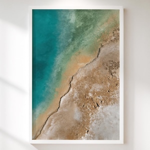 Abstract Coral Shoreline Texture in Turquoise and Sand – Ocean Fine Art Image for Calm Modern Interiors (Digital Download)