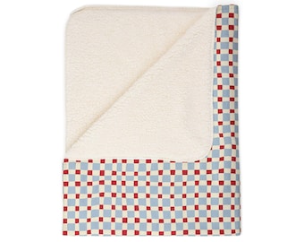 Rood en blauw geruit deken | Fleece sherpadeken | Moederdagcadeau