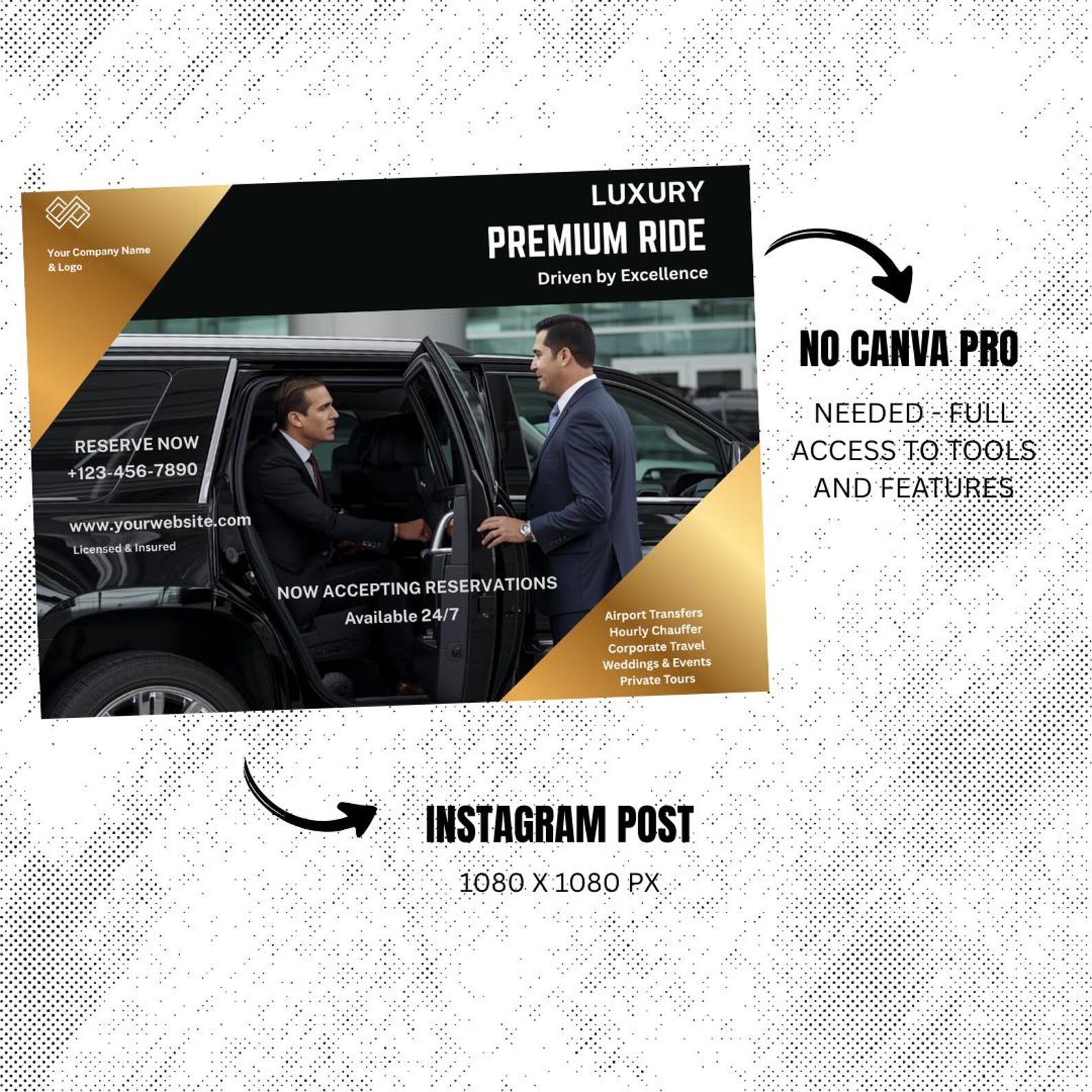 Luxury Limo Chauffeur Flyer Template, Modern Transportation Business ...