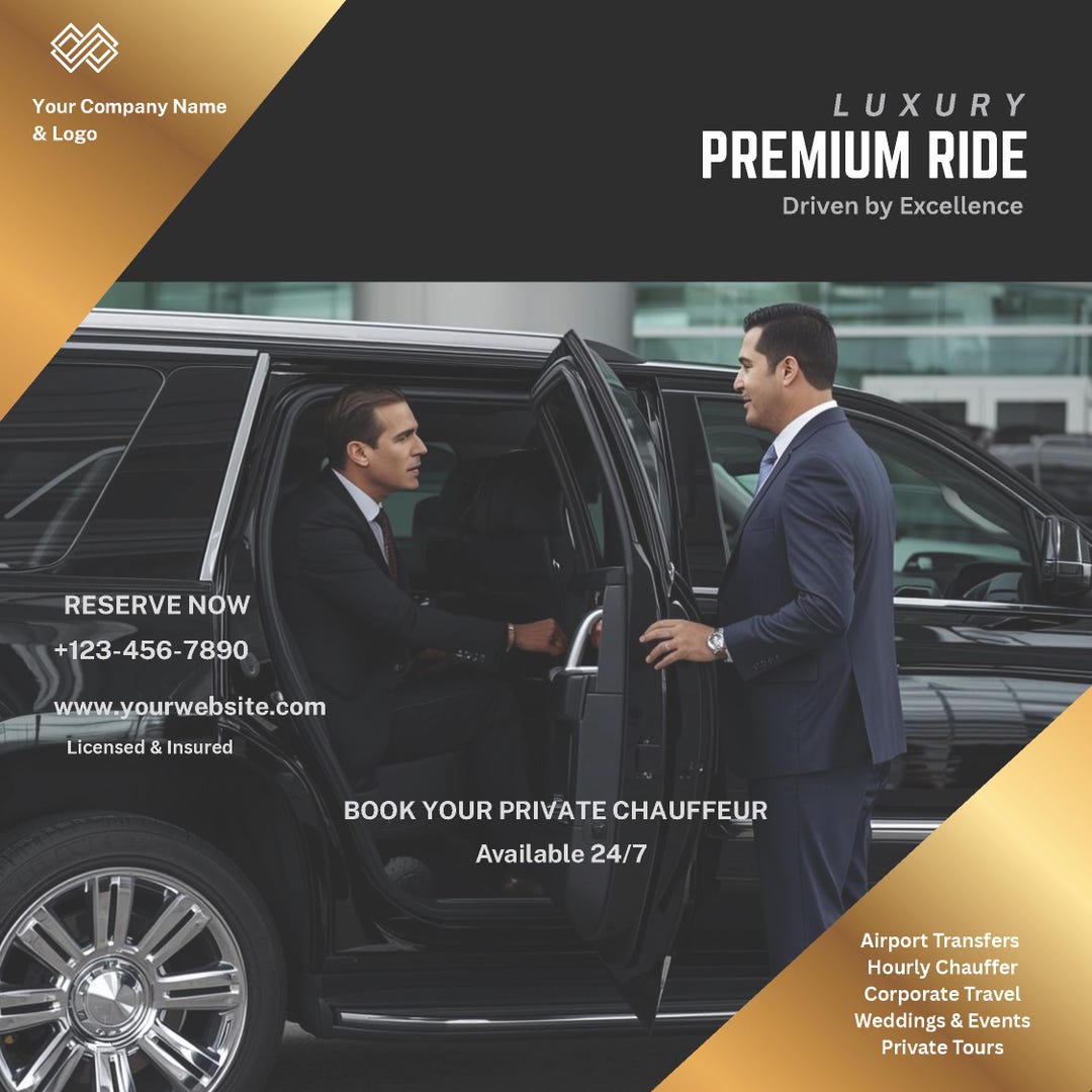 Luxury Limo Chauffeur Flyer Template, Modern Transportation Business ...