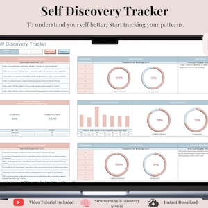 Self Discovery Tracker | Daily Reflection Journal, Emotional Awareness & Personal Growth System | Excel Digital Download