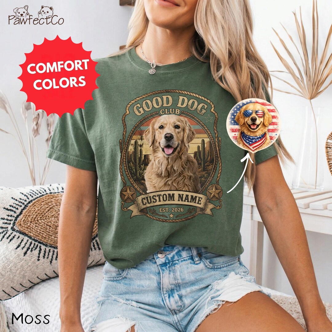 Comfort Colors Custom Name Golden Retriever Shirt, Personalized Golden ...