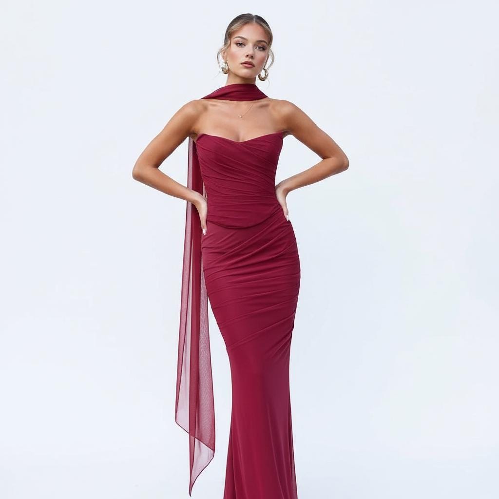 Red Bodycon Dress Elegant - Etsy