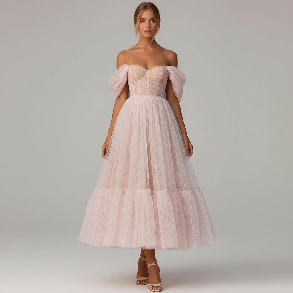 Pink Corset Midi Dress