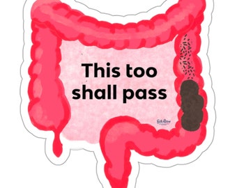 This Too Shall Pass Die-Cut Sticker |funny sticker,poop sticker, Bristol stool chart,weatherproof sticker,constipation humor,anatomy sticker