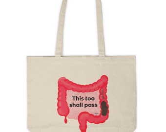 This Too Shall Pass Canvas Shopping Tote Cute tote bags, poop humor bag, nutrition gift, reusable bag, funny tote bag,beach bag,shopping bag