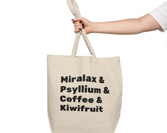 Miralax and... Canvas Shopping Tote |Cute tote bags, IBS humor bag, nutrition gift, reusable bag, funny tote bag, beach bag,constipation bag