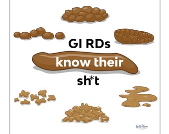 GI RDs Know Their Sh*t Square Vinyl Stickers |funny sticker,poop sticker, Bristol stool chart,weatherproof sticker,constipation humor