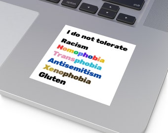 I Do Not Tolerate Gluten Square Vinyl Stickers