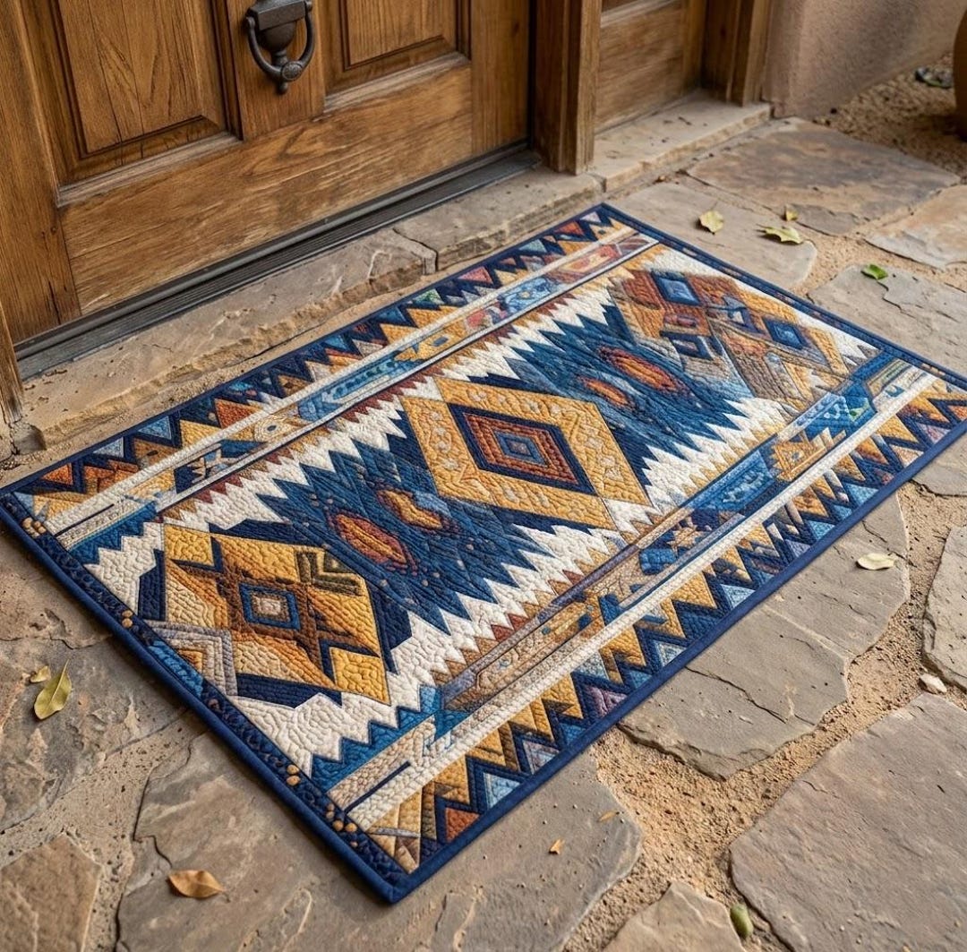 Southwest Aztec Doormat, Navajo Pattern Door Mat, Boho Entry Rug ...