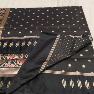 Black Banarasi Saree,Pure Organza Silk Handwoven Saree With Blouse,Indian Sari