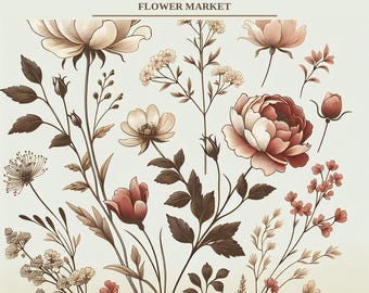 Bloemenmarktprint SET van 9 | Botanische muurkunst | Parijs Amsterdam Londen Tokio Rome | Digitale download