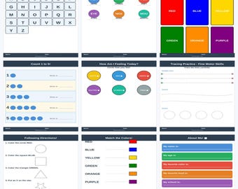 Special Needs Learning Worksheets | 25 Large Print Printable PDFs | Differentiated Instruction