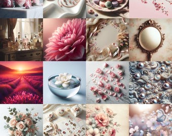 Soft Feminine Stock Photos | Blush Florals, Pastels (Digital Download)