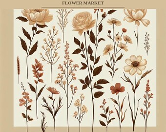 Print bloemenmarkt Kopenhagen | Botanische muurkunst | Digitale download | Afdrukbare poster