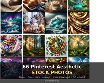 66 Pinterest Stock Photos | Nature, Food, Home, Abstract (Instant Download)