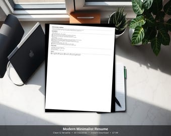 Modern minimalistisch cv-sjabloon | Bewerkbaar Word-document | DOCX-download | Schoon professioneel cv
