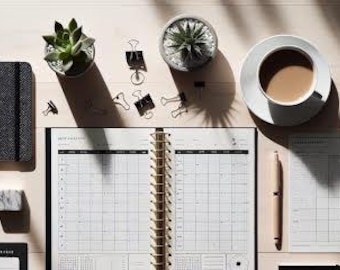 Maandplannerbundel 2026 | Minimalistisch zwart-wit (digitale download)