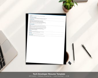 CV-sjabloon voor technische ontwikkelaar | ATS-vriendelijk | Woord + sollicitatiebrief | Schoon professioneel cv downloaden