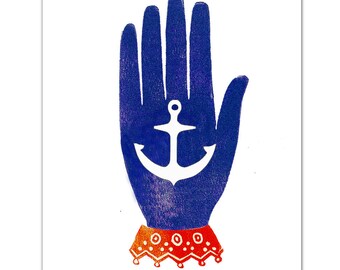 HOPE ANCHOR & HAND- Art Print