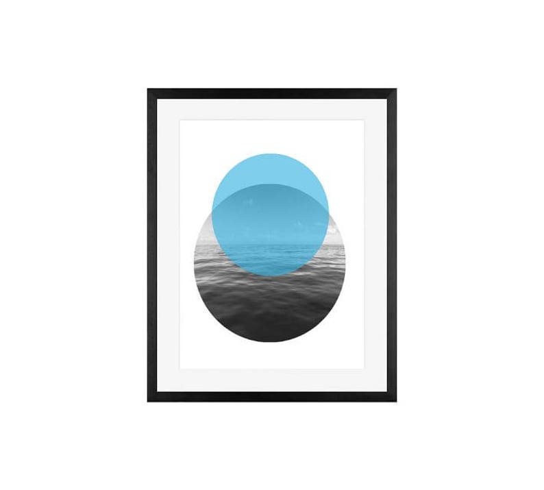 Wash away the BLUES As seen in Pottery Barn,Minimal Art Mid Century art Wall Art Rococco-LA print image 3