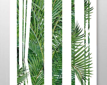 Palm Frond - Art print,Nature poster, Mixed media Decorative art, Collage, POSTER