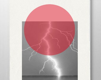 Summer Lightning - Minimalistyczna sztuka Mid Century Art Wall Art, Plakat - Rococco-LA print