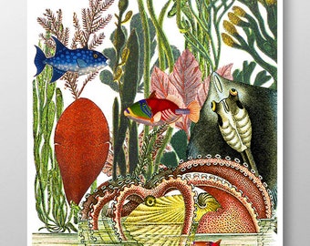 POD MORZEM - Technika mieszana Sztuka dekoracyjna Malarstwo Rysunek Ilustracja Plakat