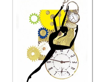 ¿Qué hora es? 3 - ART Print Bailarina y relojes
