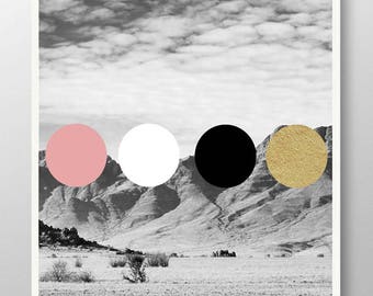 DESERT Dreaming - Jak widać w Pottery Barn, Minimalistyczna sztuka Sztuka połowy wieku Dekoracja ścienna - Rococco-LA wydruk