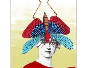 Lato - Dziewczyna z konikiem polnym - Oryginalny wydruk artystyczny