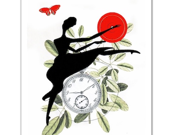 What Time Is It?  - ART Print Ballerina & Clocks