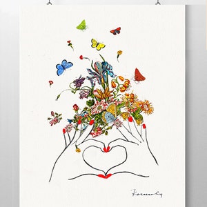 LOVE print, Mixed media Decorative art, illustration,Motivational art, POSTER image 1