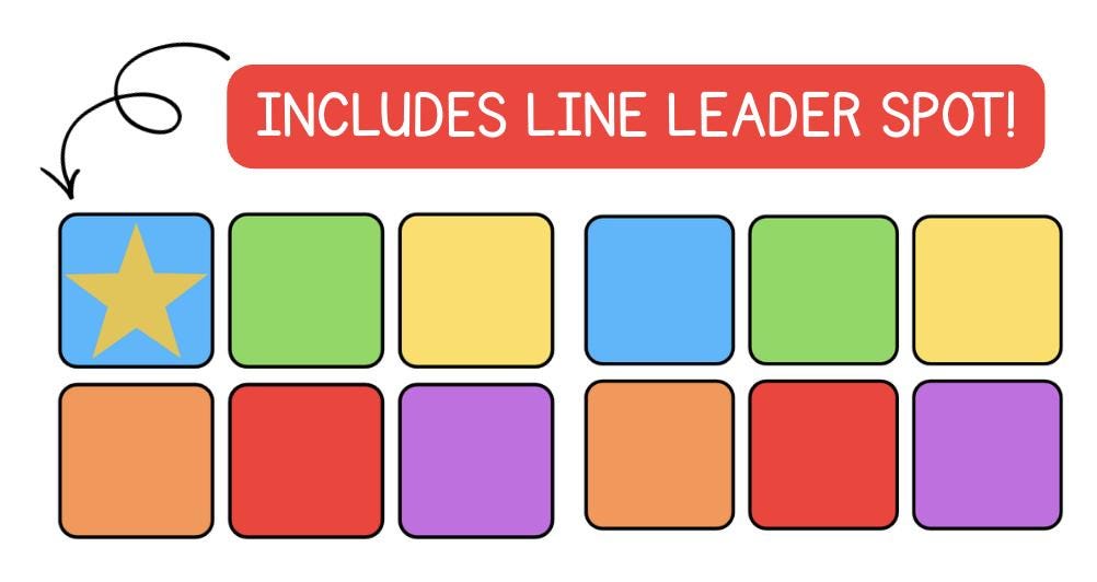 Line Up Leader Sign Editable Line up Spots Printable | Classroom Line Order Squares | Line ...