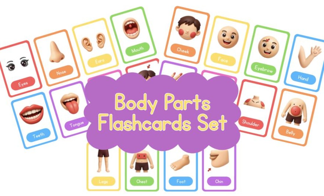Body Parts Flashcards Printable | Toddler Learning Cards | Preschool ...