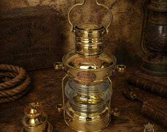 14 Inch Brass Nautical Oil Lamp – Vintage Ship Lantern Working Light