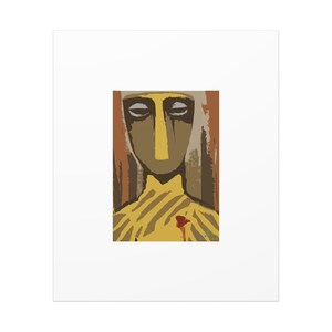 The Warrior Canvas Art Print | Expressionist Portrait Wall Art, Abstract Face Painting image 2