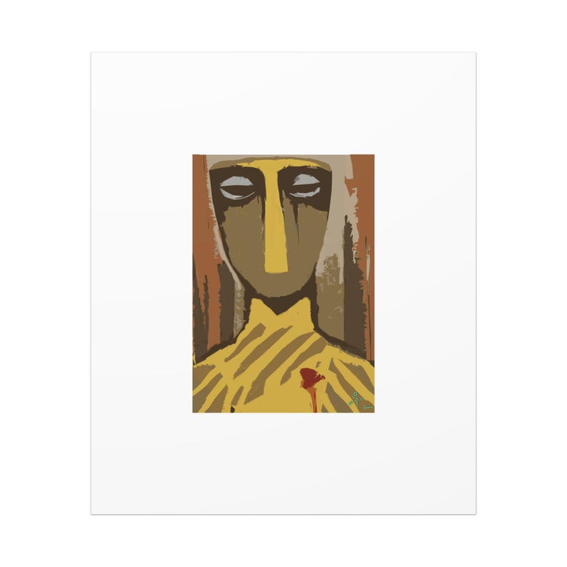 The Warrior Canvas Art Print | Expressionist Portrait Wall Art, Abstract Face Painting image 2